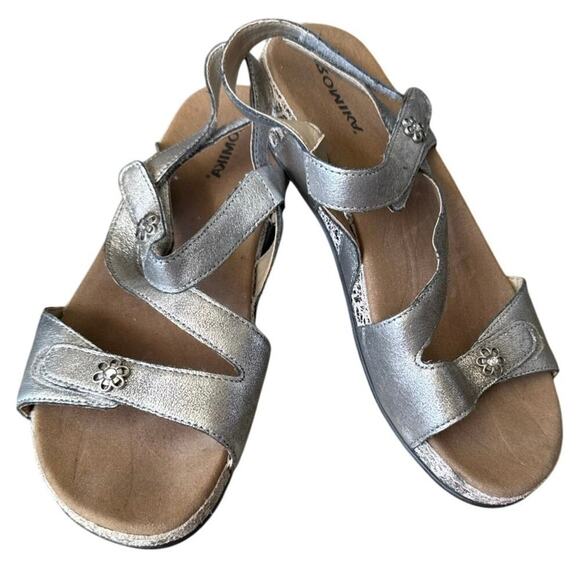 Romika Fidschi 54 EU 41 US 10 Sandal Pewter leather padded comfort adjustable - Picture 1 of 6